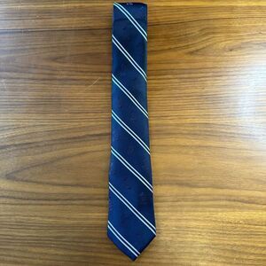Cervantes Mickey Mouse Navy Blue Light Blue Striped Pattern Disney Tie USA